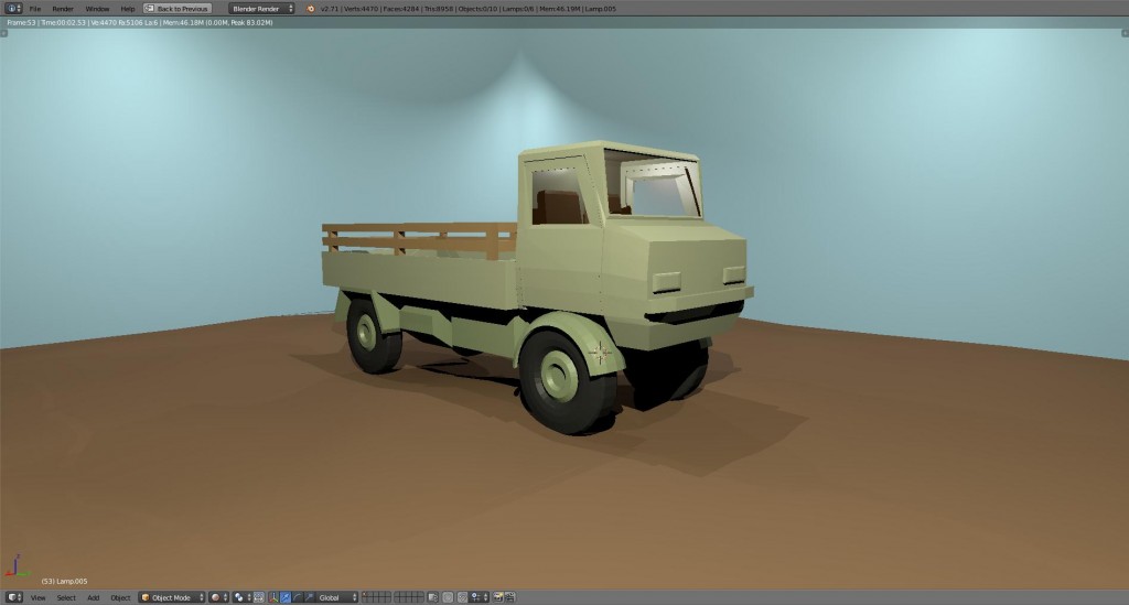 Simple Low Poly Military Truck. preview image 1